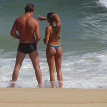 Couple enjoying the beach of Grumari